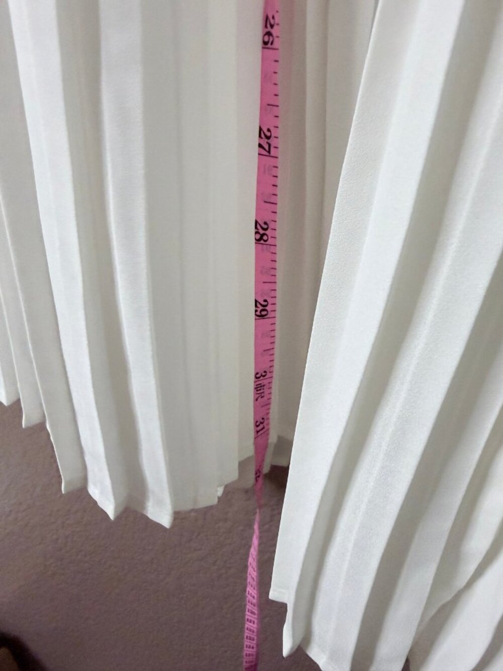 White Pleated Wide-Leg Palazzo Pants Elastic Waist Size M